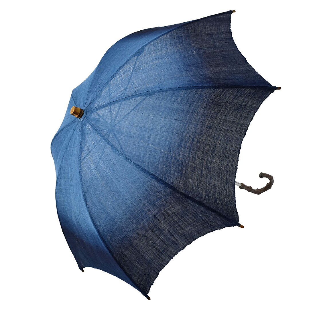 着物 日傘 専用 日本製 藍染め 手作り 麻 長傘 48cm 全6種 暑さ 熱中症 