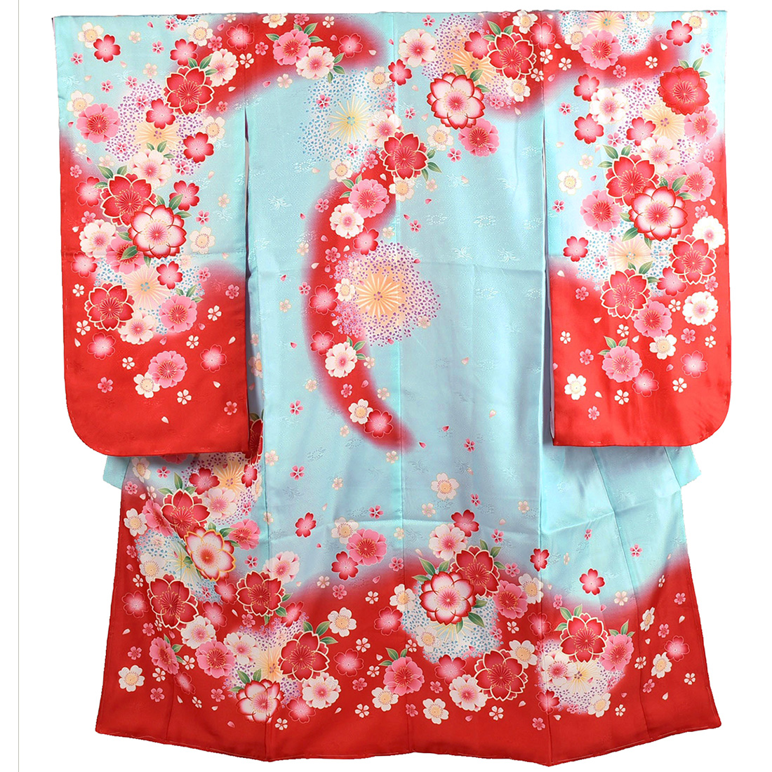 なごみや 七五三 着物 7歳 袷用 絵羽柄 四つ身セット 桜 祝い着 四ツ身
