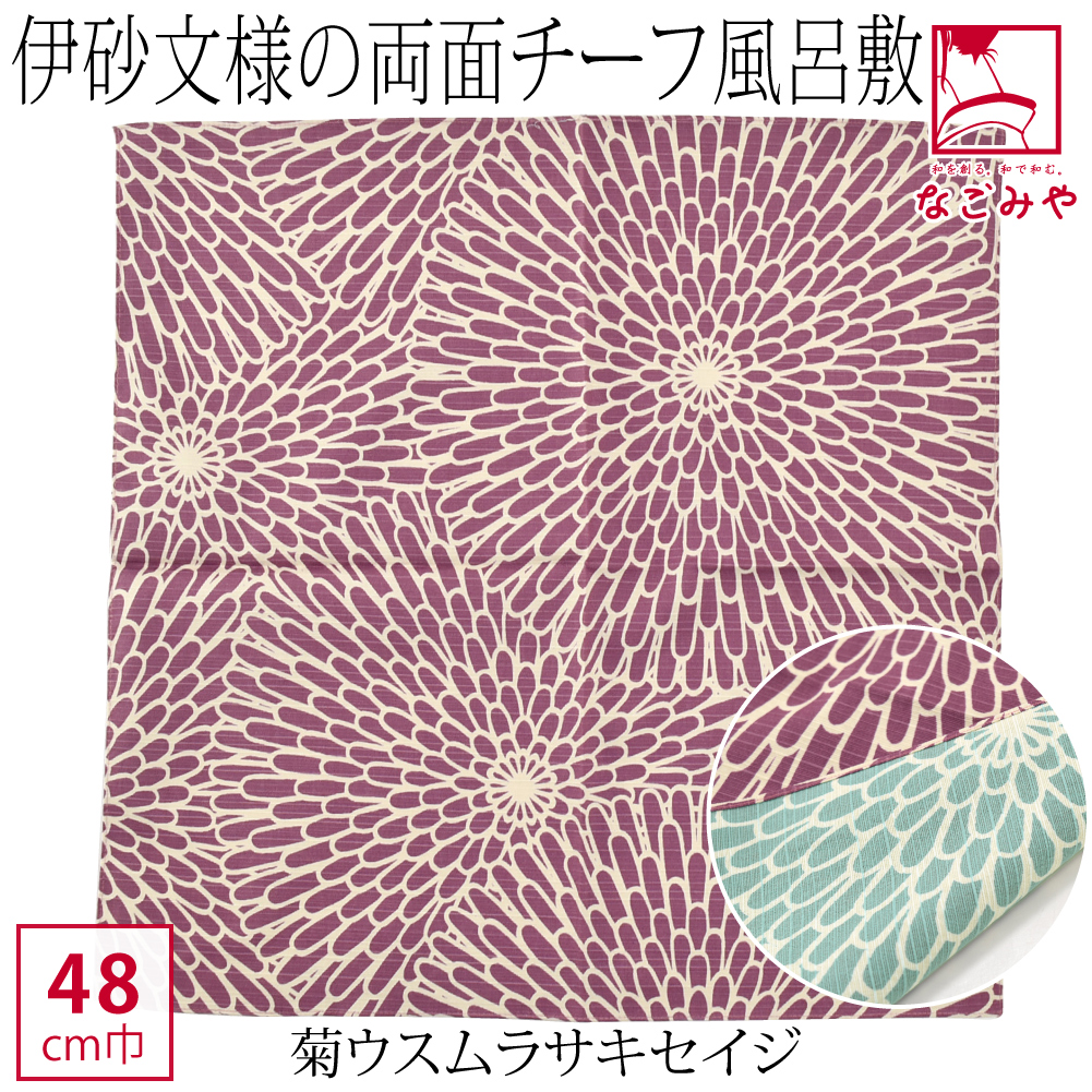 小風呂敷 小さい 日本製 むす美 チーフ 伊砂文様 両面 48cm 全16種 