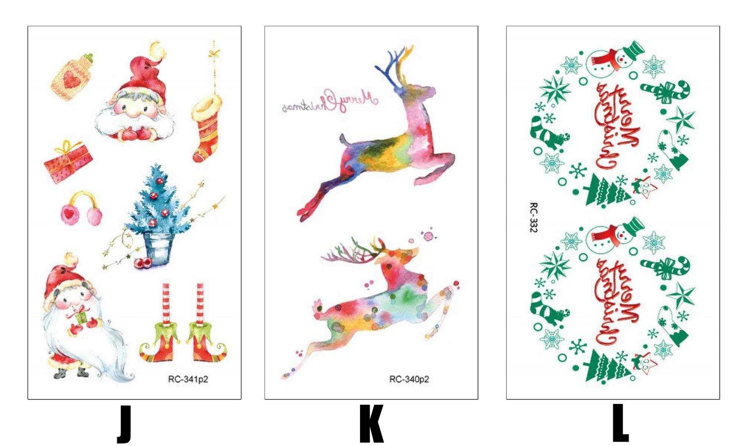 シール クリスマス 飾り タトゥーシール メイク キラキラ Christmas