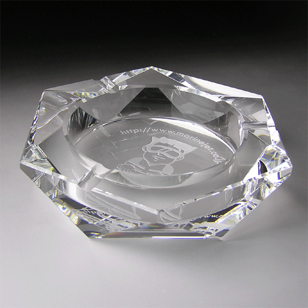 ガラス 灰皿 名入れ HAZ-02 大型 記念品 応接室に ギフト プレゼント