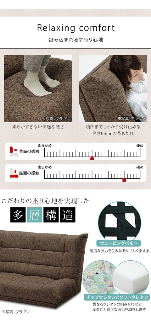 【新品：4万円】ハイバックローソファ　ウィル ローソファ 3人掛け 脚 ハイバックローソファ 〔ウィル〕 ヴィンテージ