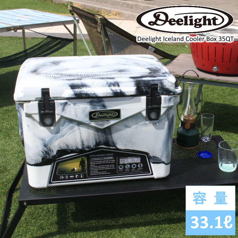 Deelight/ディーライト クーラーボックス35QT Iceland Cooler Box アイスランドクーラーボックス 容量33.1リットル  最長で5日間も氷が持つ驚異の保冷力-7dials(セブンダイヤルズ)本店