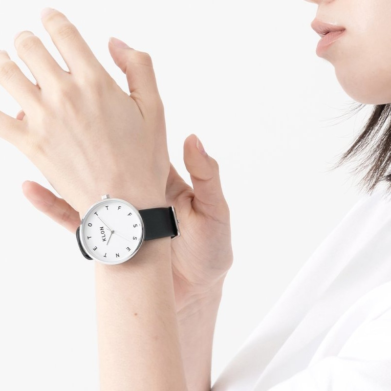 KLON/クローン ALPHABET TIME[38/W-FACE/B-BELT] おしゃれな腕時計 ウォッチ  時刻がアルファベットになった人気のデザイン シンプル-7dials(セブンダイヤルズ)本店