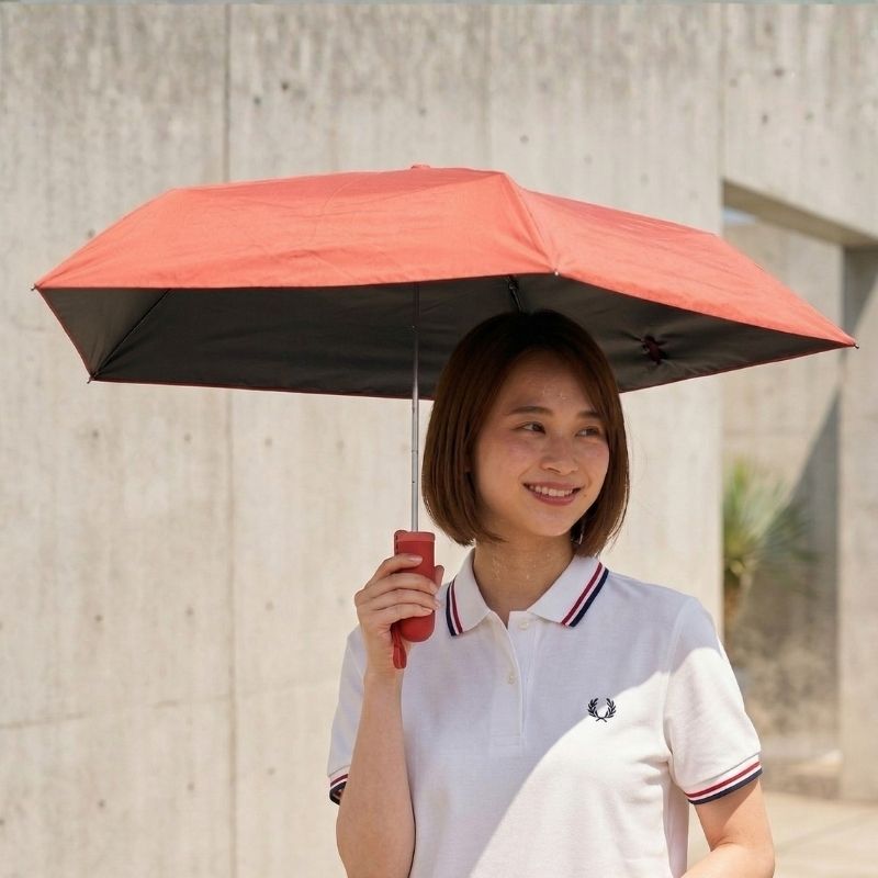 pitaa ハーフカプセル 50cm 袋がなくならない折りたたみ晴雨兼用傘