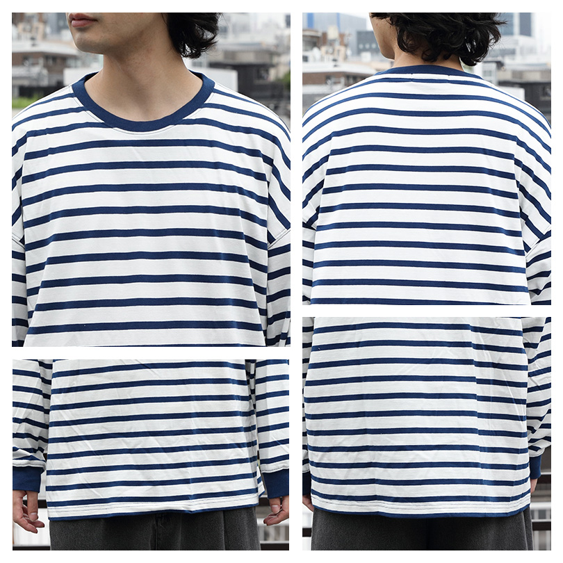 ロングＴシャツ メンズ ロンT 長袖 ボーダー : beg978 : 8(eight 