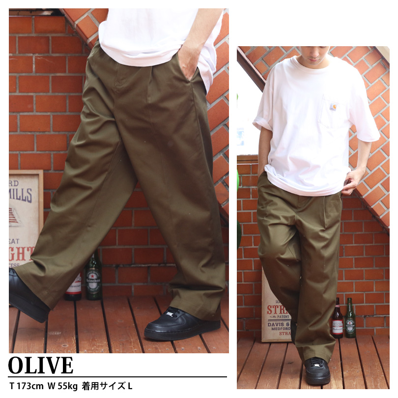 8 ワイドチノパン メンズ レディース チノパンツ サルエルパンツ : 8