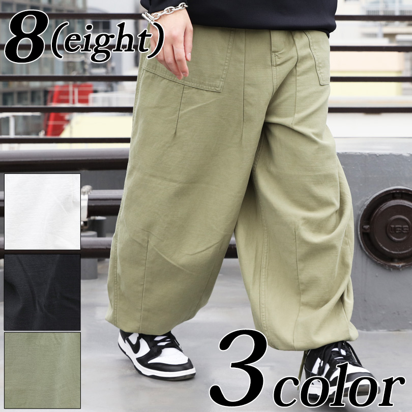 8 スノーパンツ メンズ オーバー ビッグ カーゴパンツ : 8(eight