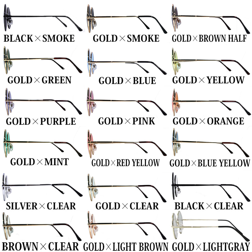 8 伊達メガネ メンズ レディース 丸メタルフレーム サングラス : 8