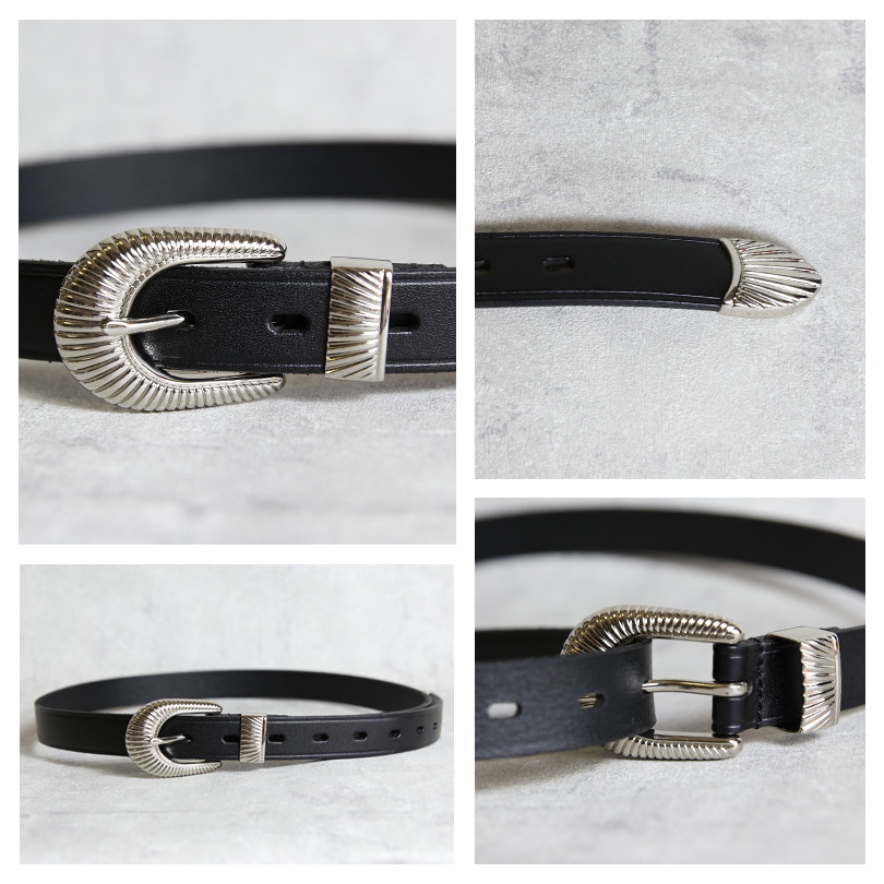 8 ウエスタンベルト メンズ ベルト レザー 革 皮 ナロー 25mm : 8