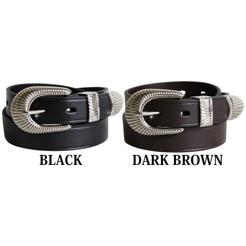 8 ウエスタンベルト メンズ ベルト レザー 革 皮 ナロー 25mm : 8