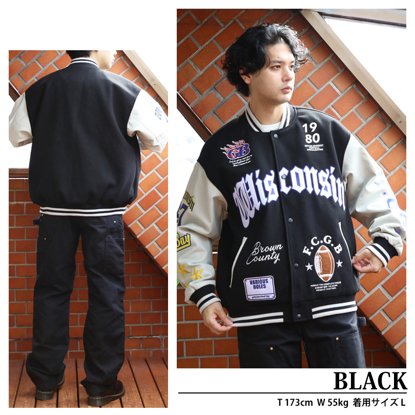 8 スタジャン メンズ レディース ワッペン 刺繍 アウター アメカジ