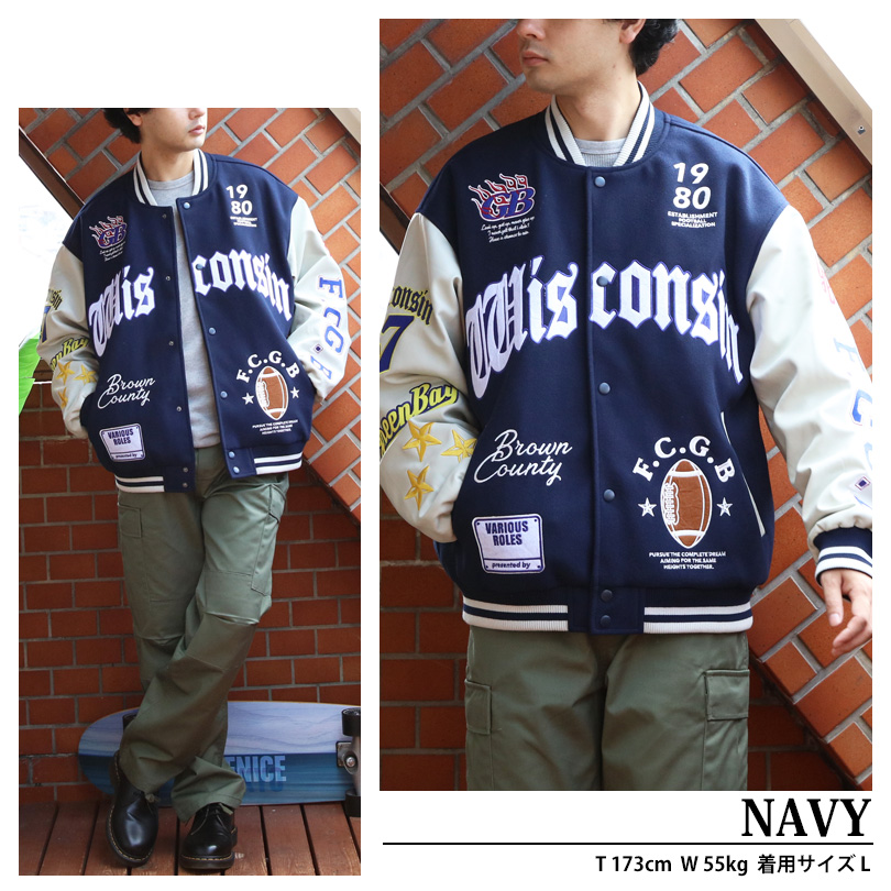 8 スタジャン メンズ レディース ワッペン 刺繍 アウター アメカジ