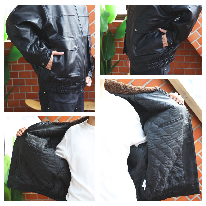 8 PUブルゾン メンズ ジャケット 合成皮革 G1 ボア衿 2WAY : 8(eight