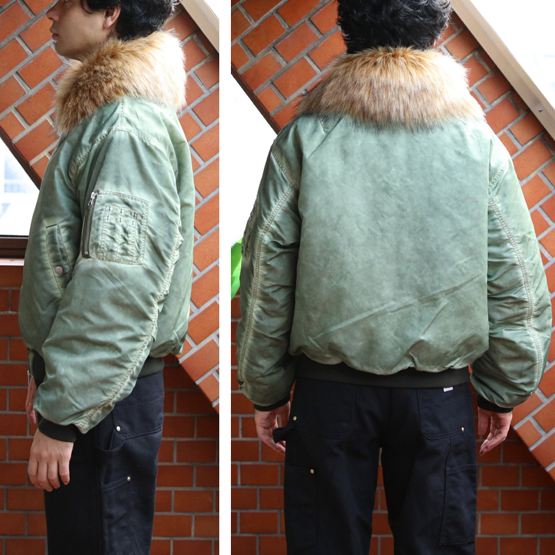 8 ヴィンテージ加工 フライトジャケット ファー脱着 N-2B ブルゾン