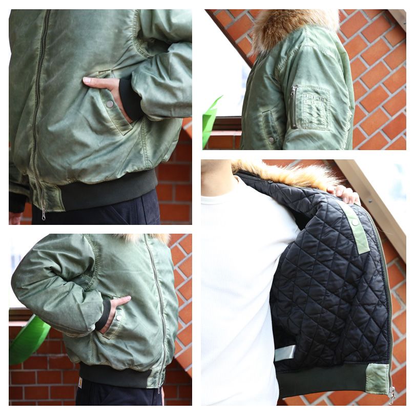 8 ヴィンテージ加工 フライトジャケット ファー脱着 N-2B ブルゾン