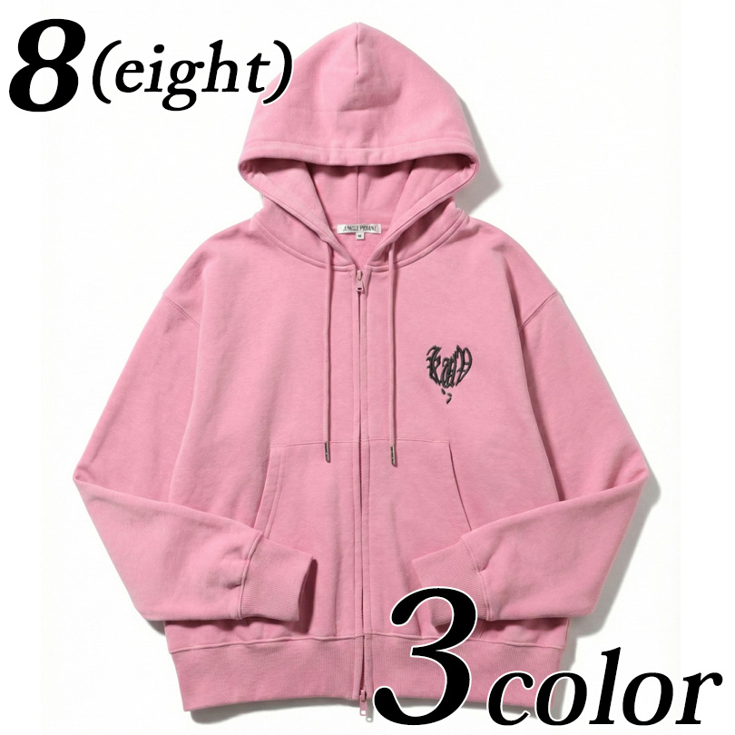8 ハートロゴワッペンZIPパーカー メンズ パーカー ロゴ 刺繍 : 8