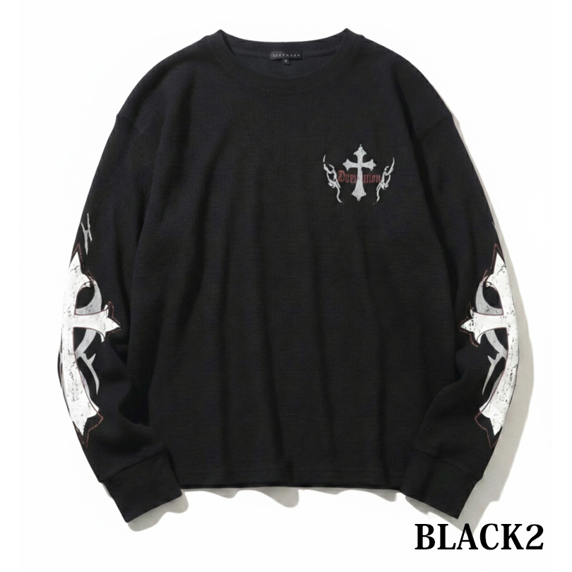 8 ファイヤー ワッフル ロングTシャツ メンズ ロンT サーマル : 8