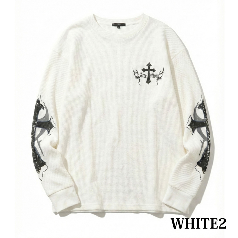 8 ファイヤー ワッフル ロングTシャツ メンズ ロンT サーマル : 8