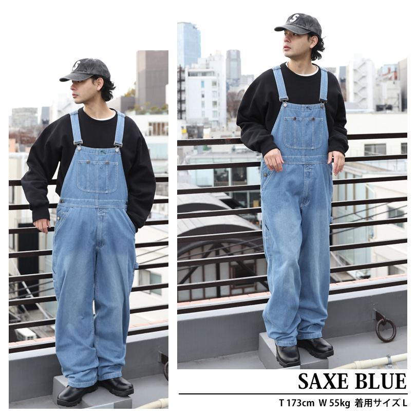 8（eight） オーバーオール メンズ デニム ワイドタイプ : 8