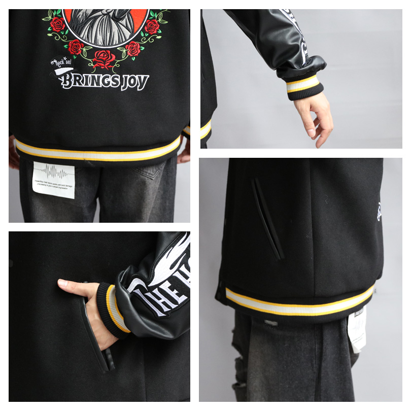 8 スタジャン メンズ ジャケット レディース アウター 刺繍 ワッペン