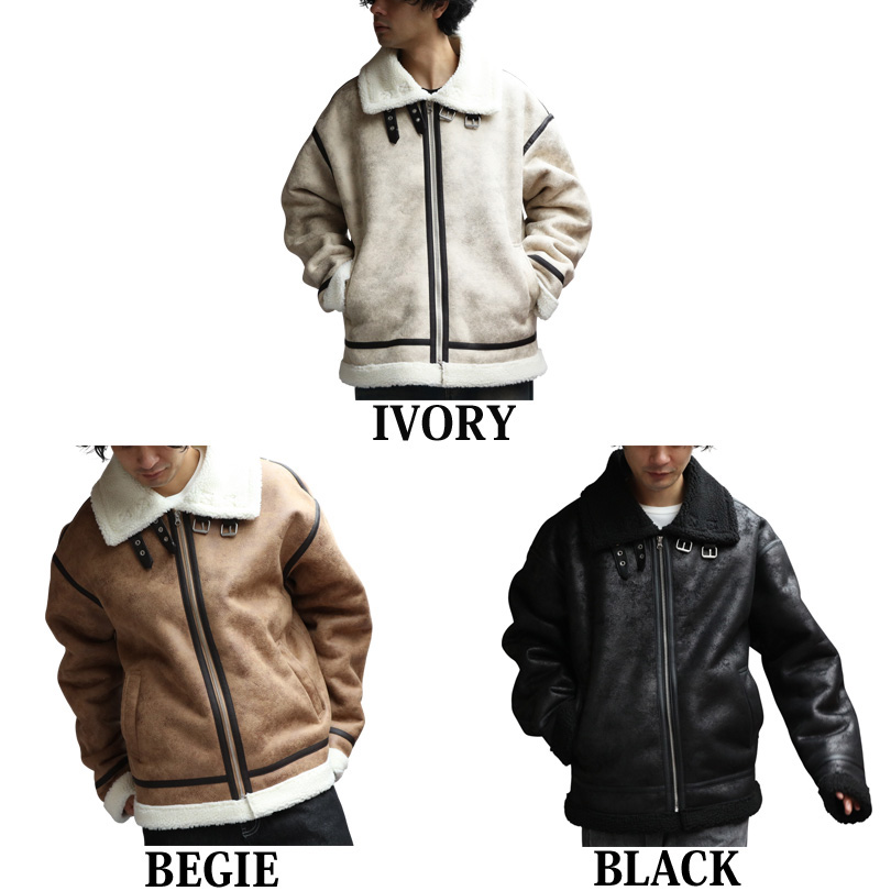 8 フェイクムートンB-3フライトジャケット メンズ アウター : 8(eight