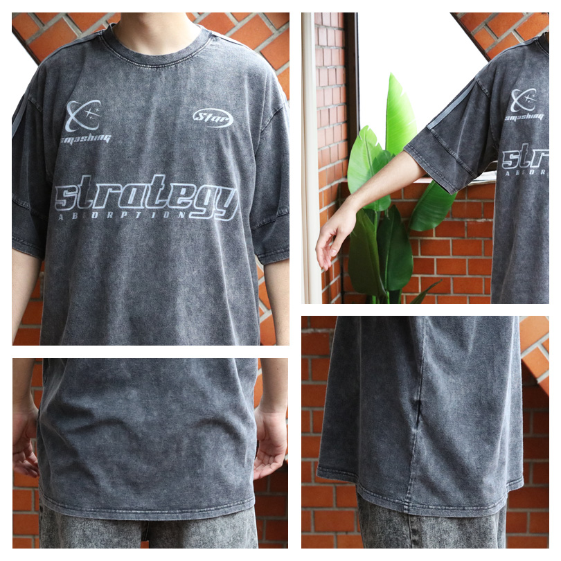 8 グランジ加工サッカーTシャツ メンズ Tシャツ 半袖 サッカーT : 8