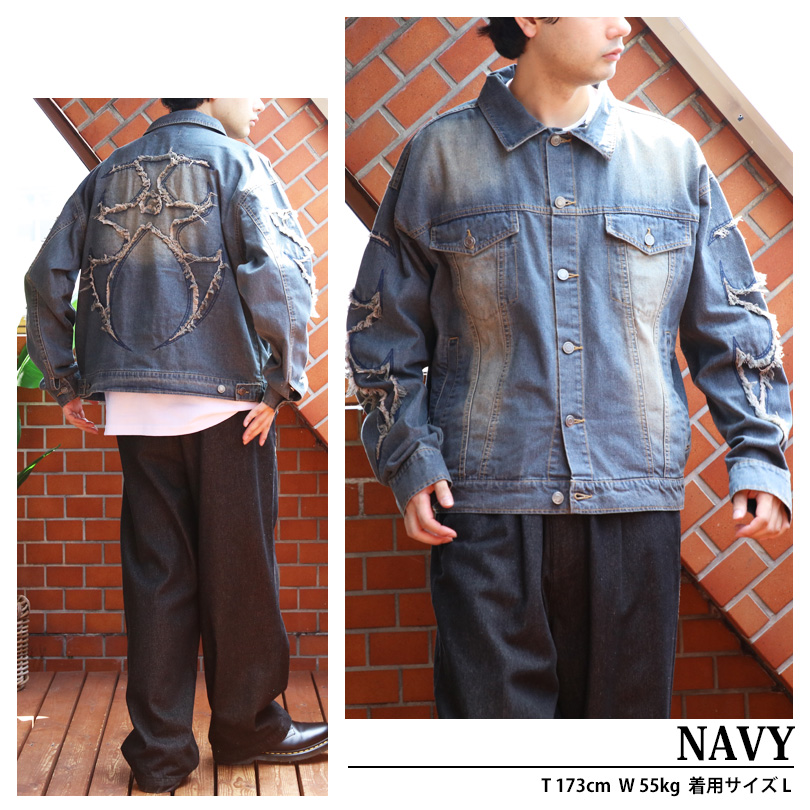 美品☆45rpm デニムジャケット　Gジャン　刺繍　　インディゴ 45R 45rpm デニムジャケット Gジャン インディゴ 濃藍 刺繍 y2k