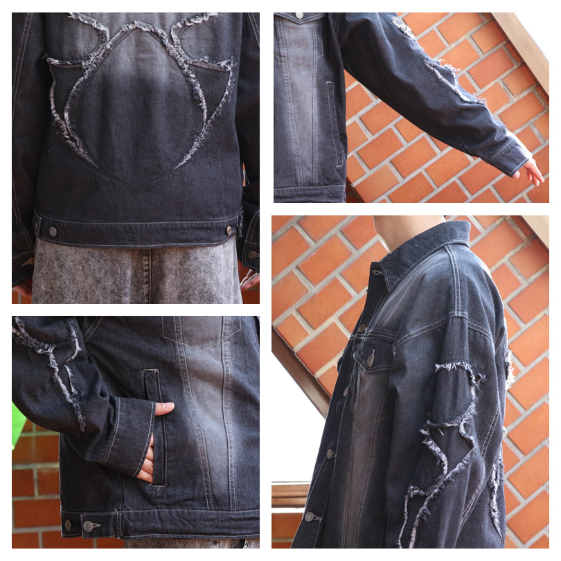 8 トライバル刺繍Gジャン メンズ デニムジャケット トライバル柄 刺繍