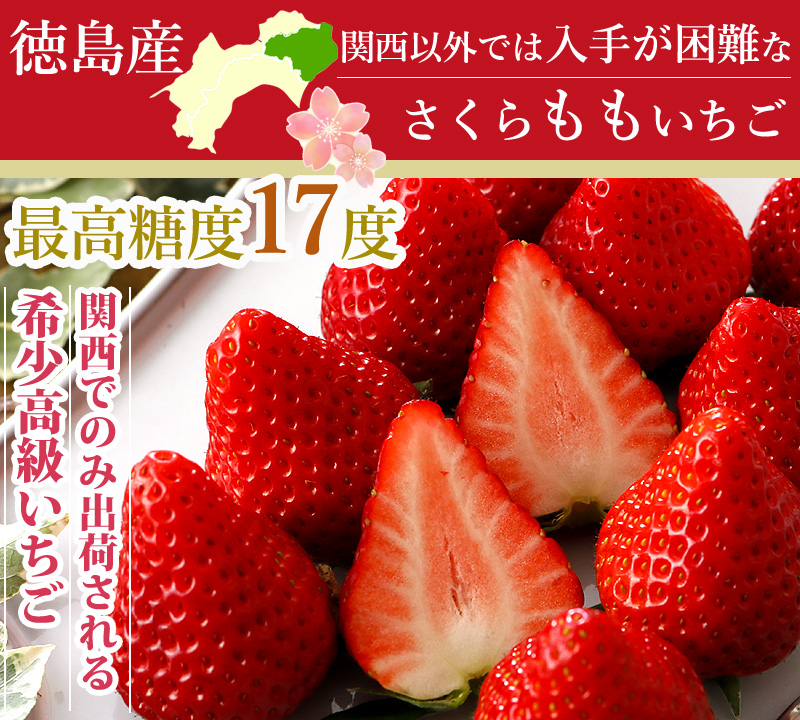 12月分予約 徳島産 さくらももいちご 4パック 約880g入 S10 : 10001221 