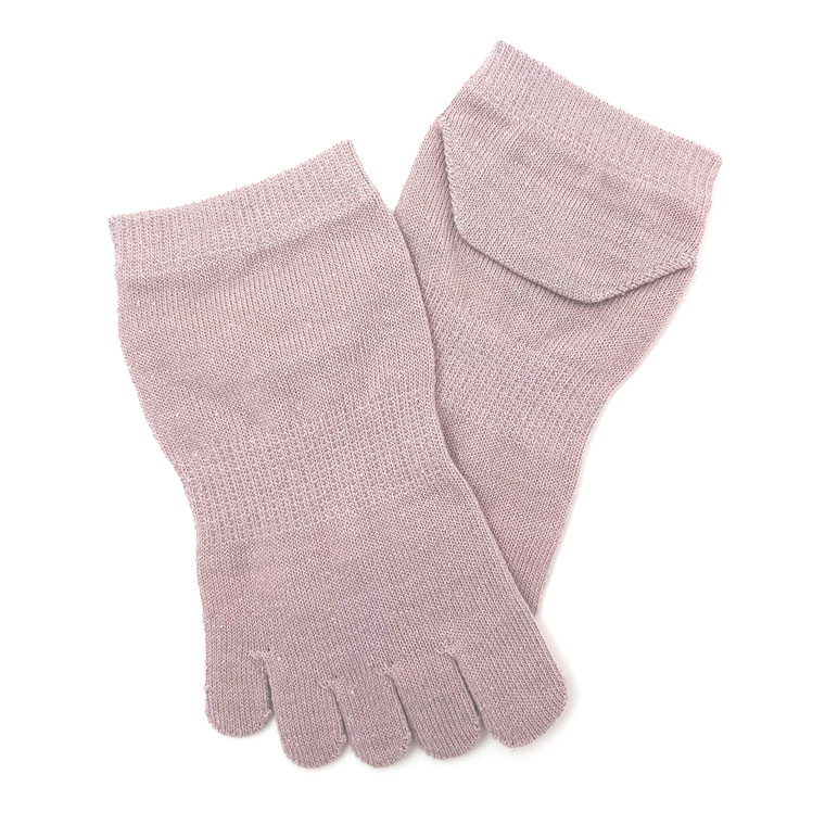 5本指スニーカーソックス 内絹外綿 レディース メンズ くるぶし 夏用 夏 春 冷えとり 五本指ソックス 5本指 シルク 綿 消臭 蒸れ防止 脱げない 日本製 841 | 841 | 09