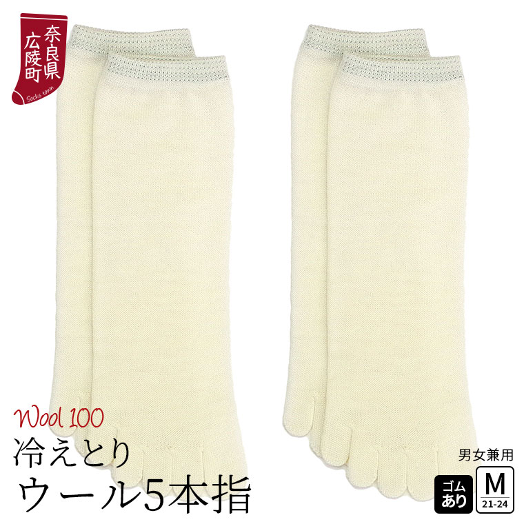 冷えとり靴下 2足セット ウール5本指ソックス 5本指靴下 レディース メンズ ウール100% 冷え取り靴下 蒸れない 暖かい ゴム選択可 かかとなし 日本製 841 | 841 | 01