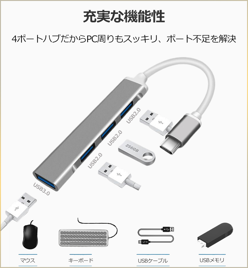 Google グーグル対応 USB-C - USBアダプタ  OTGケーブル Type C USB3.1(Gen1)-USB A変換ケーブル オス-メス USB 3.0(ブラック) 送料無料