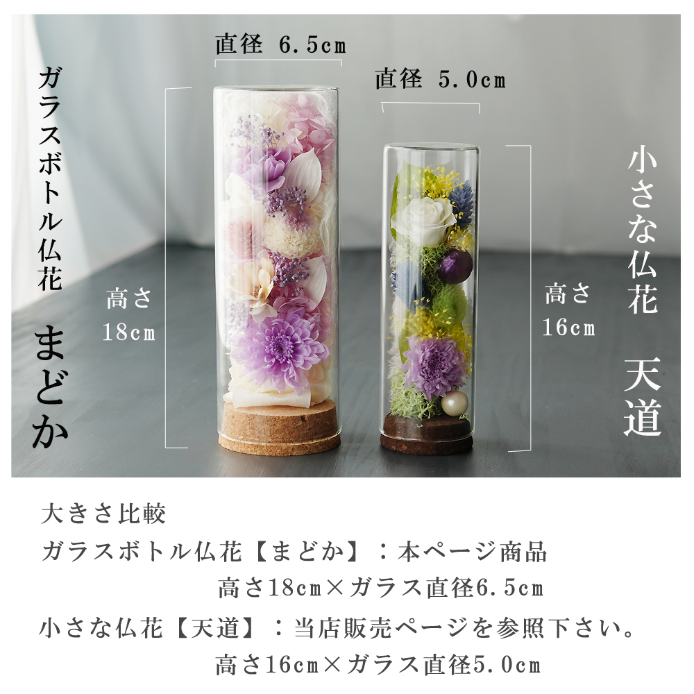 サイズ　プリザーブドフラワーアレンジメント