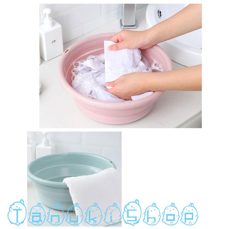 折りたたみ洗面器 伸縮たらい バケツ 30.5cm 省スペース コンパクト