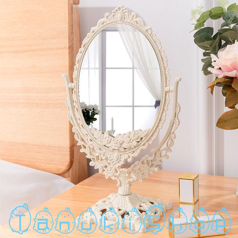 ロココ調 化粧鏡 メイクアップミラー　猫脚 お姫様 ローラアシュレイ　卓上鏡 ロココ調 ドレッサー 三面鏡 イス付き 白家具 アンティーク エレガント