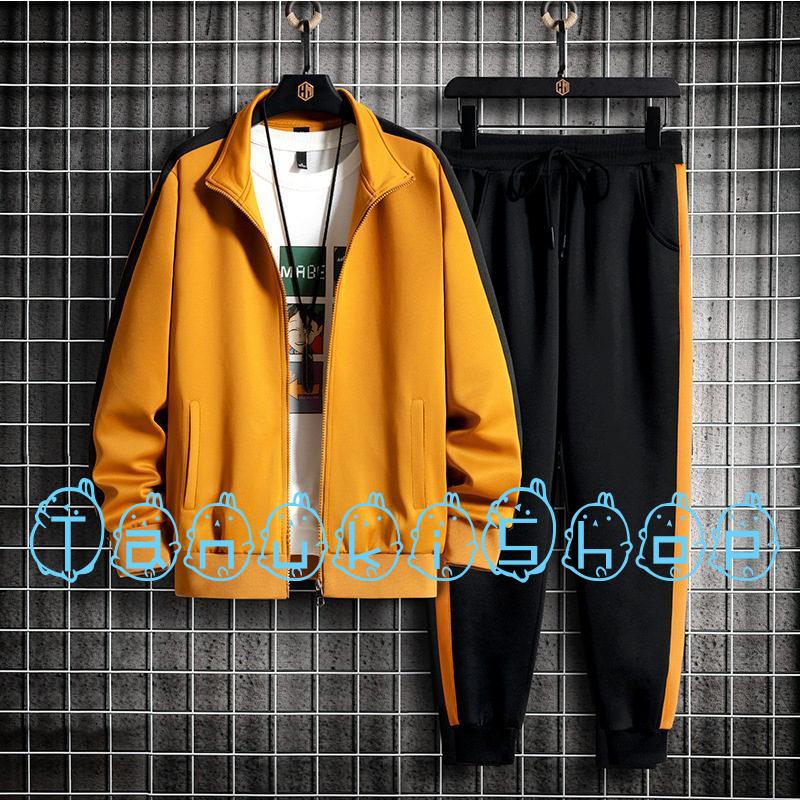 セットアップ メンズ 長袖ジャケット 上下セット スウェットパンツ ジャージ 秋服 サイドライン 上下 ゴルフウェア 部屋着 大きいサイズ スポーツ