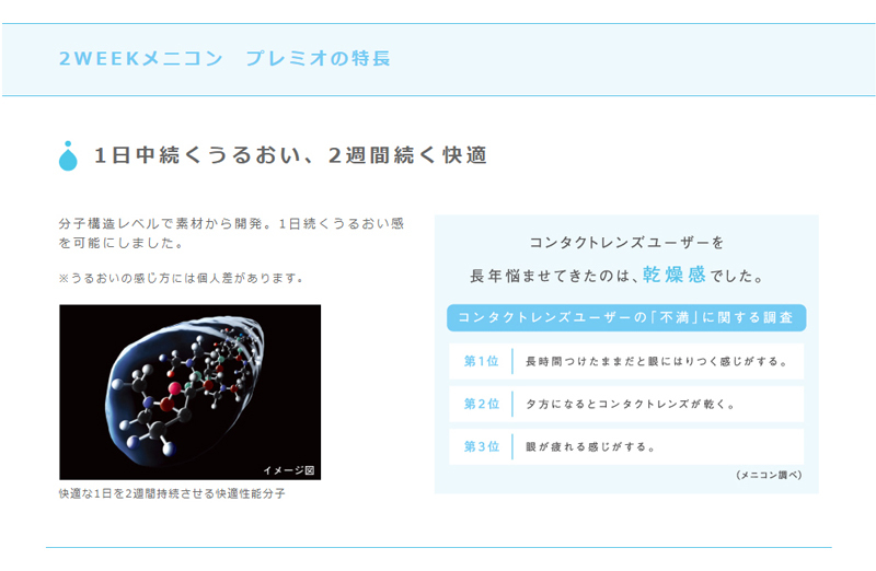 2ウィークメニコンプレミオ説明画像