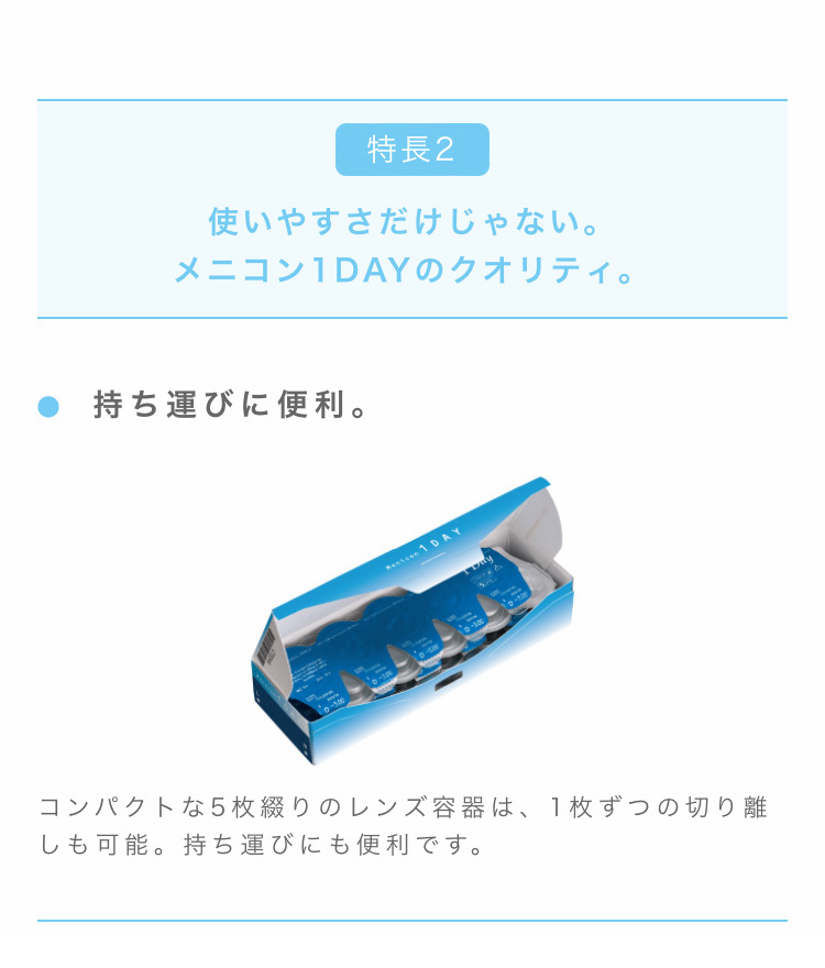 メニコンワンデー スマホ用説明画像
