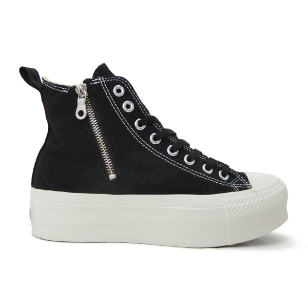 CONVERSE コンバース レディース スニーカー ジップ 黒 厚底 ALL