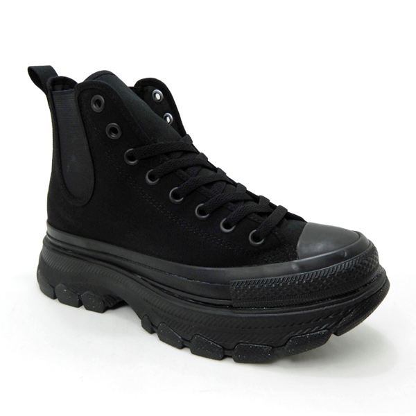 【極美品】コンバース トレックウェーブ サイドゴア ブラック キャンバス 厚底 CONVERSE コンバース トレックウエーブ 厚底 レディース