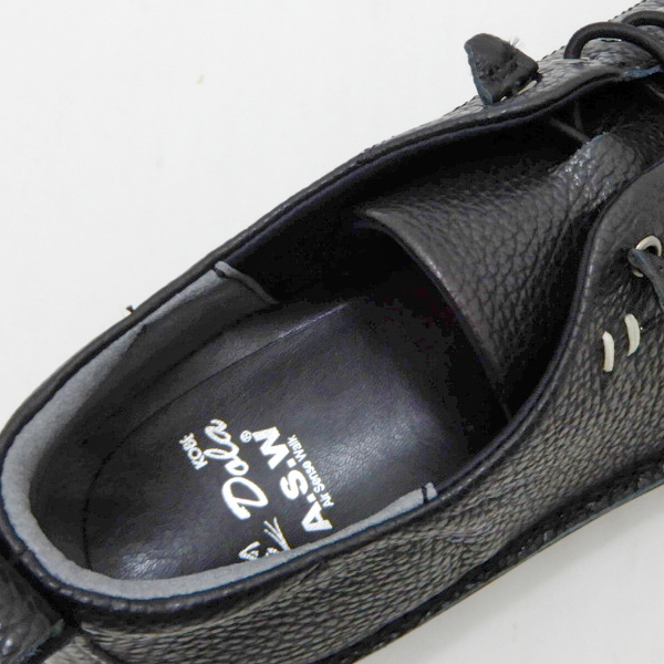 靴 カジュアル レディース スリッポン シューズ 本革 黒 幅広 4E 日本