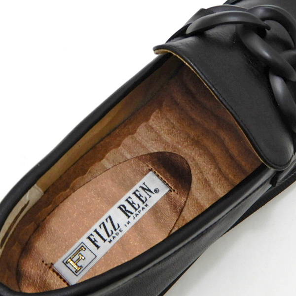 FIZZ REEN（フィズリーン） ビットローファー レディース 本革 黒 幅広