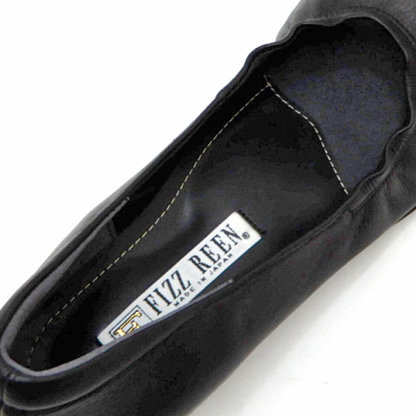 FIZZ REEN フィズリーン パンプス 幅広 本革 黒