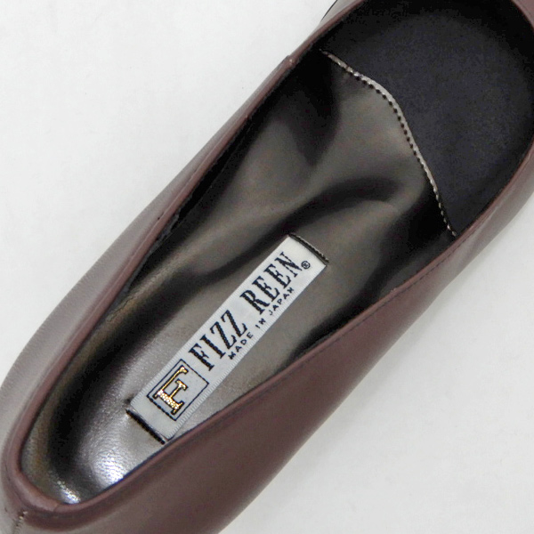 FIZZ REEN（フィズリーン） パンプス ヒール 本革 スクエアトゥ 幅広3E