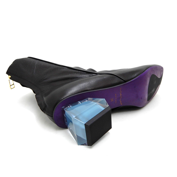 MANA（マナ） ブーツ レディース 人気 黒 革 ショート 547082 ヒール