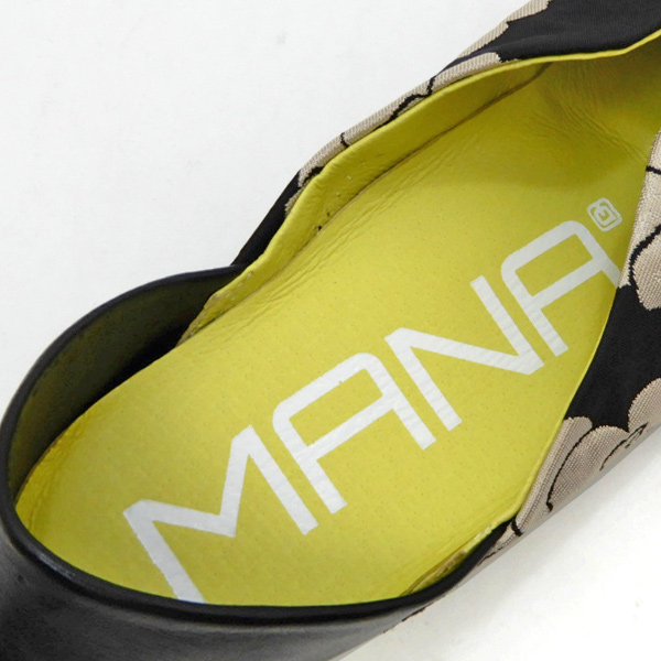 MANA（マナ） パンプス ポインテッドトゥ 人気 黒 柄 レディース MANA