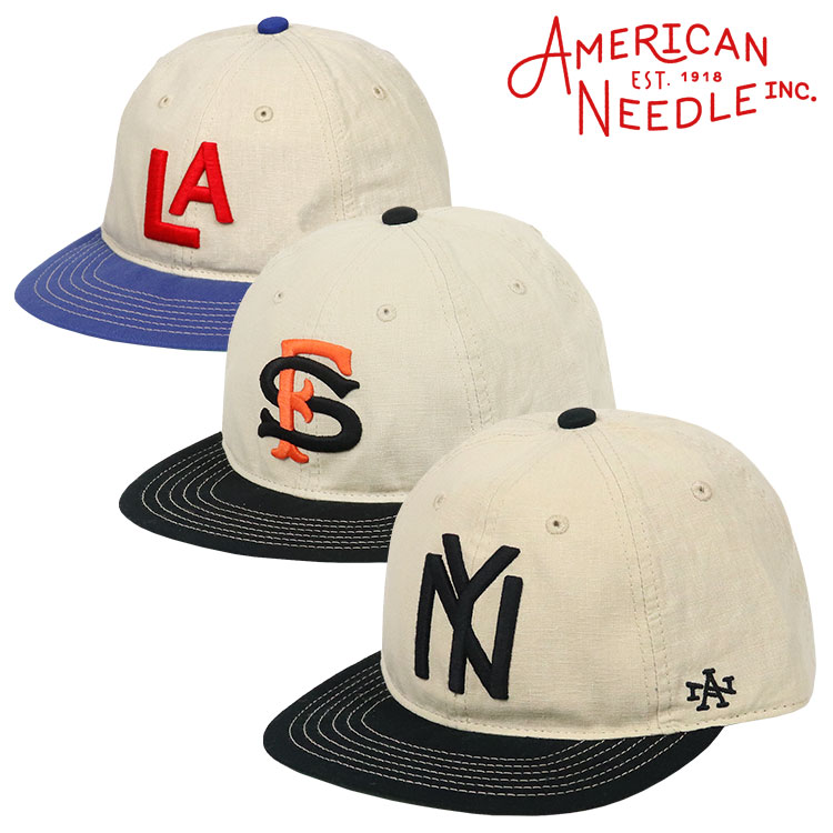 American Needle アメリカンニードル キャップ メンズ 帽子 リネン NEGRO LEAGUE MiLB NY 麻 6パネル 野球 復刻  ツートンカラー レザーベルト :an41607a:99 HEADWEAR SHOP 通販 