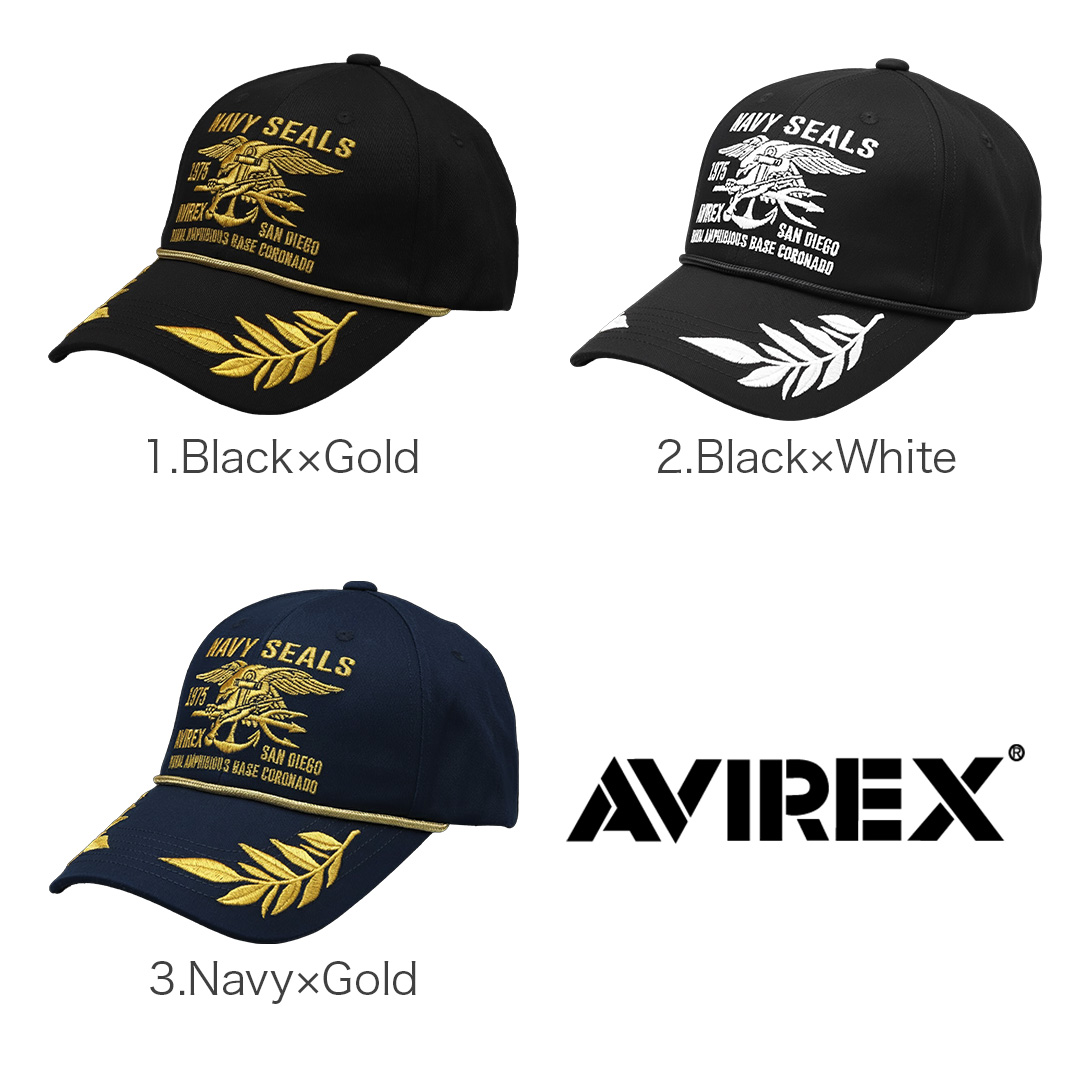 AVIREX アビレックス キャップ メンズ ブランド ロゴ 帽子 つば長