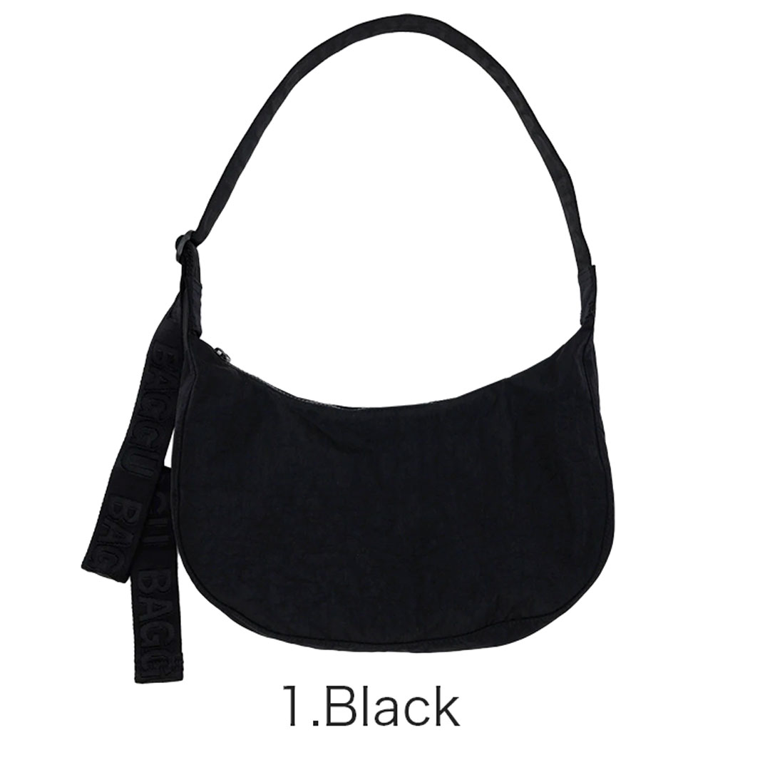 BAGGU ラウンド ショルダーバッグ かばん ラウンドバッグ レディース きれいめ 旅行 可愛い おしゃれ 無地 バグー 斜めがけバッグ ナイロン クレセント バック bgcrescentmidi-2_1.jpg